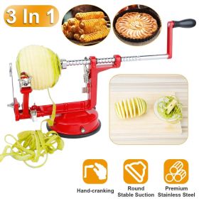 3In 1 Apple Peeler Manual Rotation Potato Fruit Core Slicer Kitchen Hand Cranking Corer