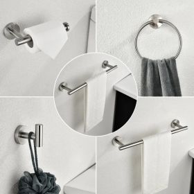 6 Piece Stainless Steel Bathroom Towel Rack Set Wall Mount RT (Option: Nickel)