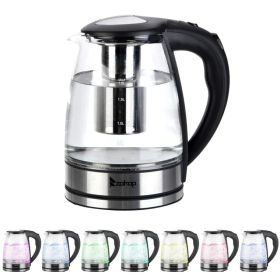 HD-1861-A 110V 1200W 1.8L Electric Glass Kettle US Plug (Option: default title)