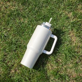Large Capacity Double-layer Stainless Steel Vacuum Insulation Cup (Option: White)