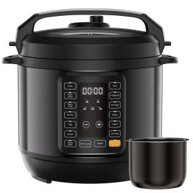 Electric pressure cooker, multi-functional kitchen appliance, instant heating multi-functional cookingware, stainless steel cookingware (Color: Black  8QT)