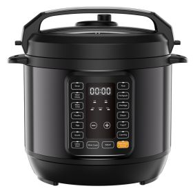 Electric pressure cooker, multi-functional kitchen appliance, instant heating multi-functional cookingware, stainless steel cookingware (Color: Black  6QT)