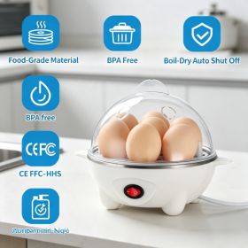 Electric Egg Cooker, 7 Egg Capacity Multi Function Egg Boiler With Auto Shut Off, Measuring Cup & Egg Piercer Included For Soft Hard Boiled Eggs, (Option: 00661436)