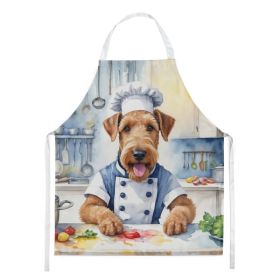 Airedale Terrier The Chef Apron Cooking Kitchen Server Baking Crafts Gardening for Adult Women Men, Unisex, Large, Multicolor (Option: Default)