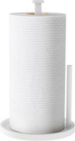 Paper Towel Holder Countertop, Standing Paper Roll Holder with Anti Slip Weighted Base, Stainless Steel Freestanding Paper Towel Holder for Kitch (Material: Metal)