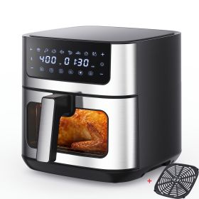 6.34QT Multi-Function Air Fryer with Ceramic Coating Suitable for Roast, Bake, Broil, Dehydrate, Reheat & Keep Warm, Digital Temperature (90°F-45 (Color: Black)