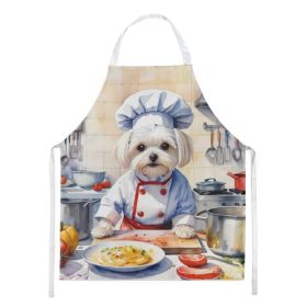 Maltese The Chef Apron Cooking Kitchen Server Baking Crafts Gardening for Adult Women Men, Unisex, Large, Multicolor (Option: Default)